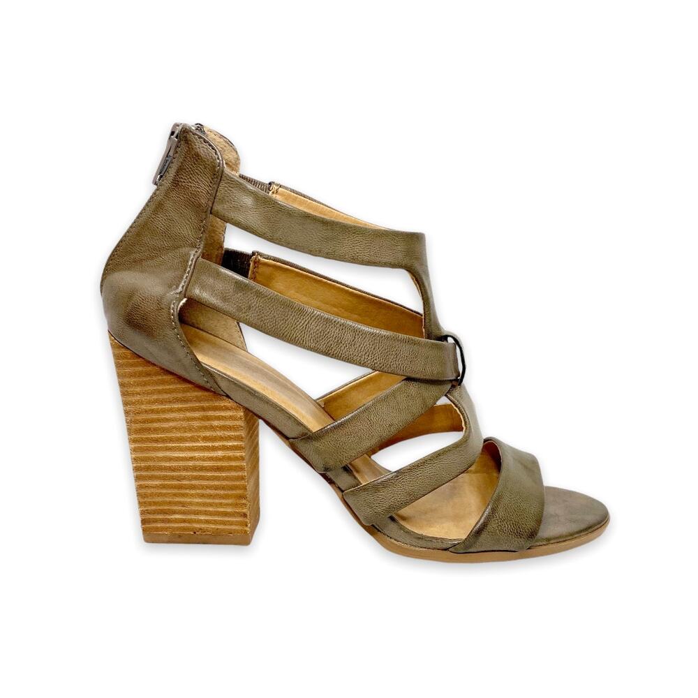 Melrose & Market Womens Rory Gray Block Heel Sandal 8.5M